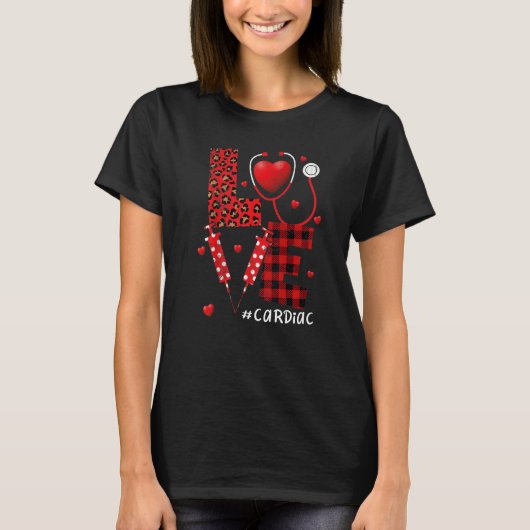 love Cardiac Nurse stethoscope Valentine Day heart T-Shirt (Vorderseite)