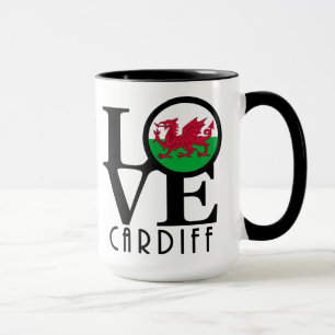 LOVE Cardiff Wales 15oz Tasse