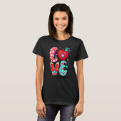 LOVE Caregiver Life Leopard Heart Valentine's Day T-Shirt (Vorne ganz)