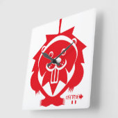 LOVE Castor/ Maple Bandera Canada by Masanser Quadratische Wanduhr (Winkel)