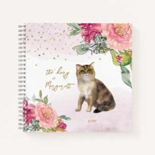 Love Cat Illustration Girl Daily Sketchbook Notizblock