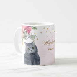 Love Cat Illustration Gold Glitzer Girl Gift Kaffeetasse