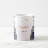 Love Cat Illustration Gold Glitzer Girl Gift Kaffeetasse (Mittel)