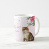 Love Cat Illustration Gold Glitzer Girl Gift Kaffeetasse (VorderseiteRechts)