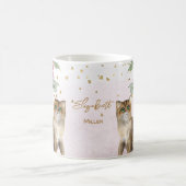 Love Cat Illustration Gold Glitzer Girl Gift Kaffeetasse (Mittel)