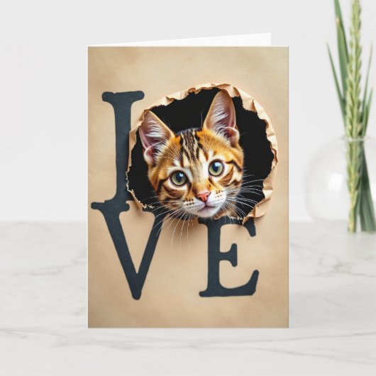 Love Cat Peek Card Karte (Vorderseite)