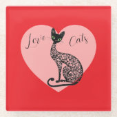 Love Cats Coaster Glasuntersetzer (Vorderseite)