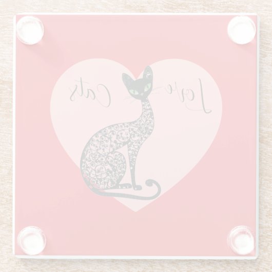 Love Cats Coaster Glasuntersetzer (Rückseite)