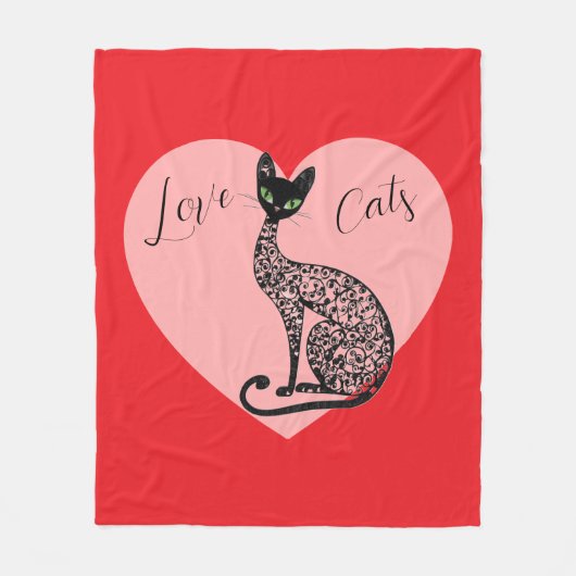 Love Cats Fleecedecke (Vorderseite)