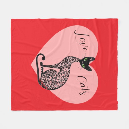 Love Cats Fleecedecke (Vorderseite (Horizontal))