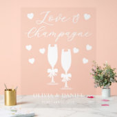 Love & Champagne Personalized Wedding Acrylschild (Hochzeit)