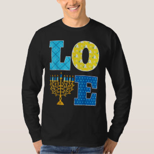 LOVE Chanukka Dekorationen Dreidel Menora Chanukka T-Shirt
