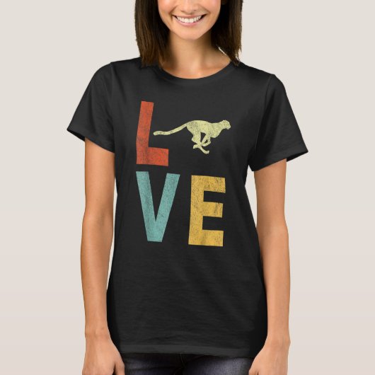 Love Cheetah Cheetah Quote Retro T-Shirt (Vorderseite)