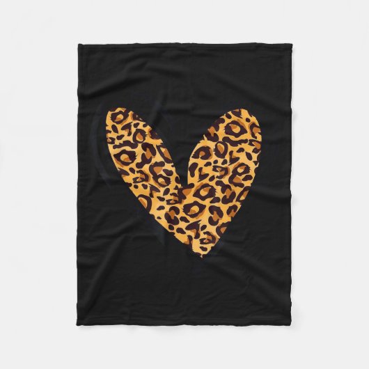 Love Cheetah Leopard Print Heart Valentines Day Gi Fleecedecke (Vorderseite)