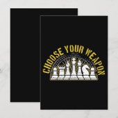 Love Chess Choose Your Weapon Gift CHESS Einladung (Vorne/Hinten)