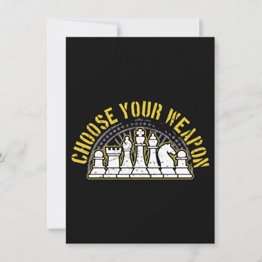 Love Chess Choose Your Weapon Gift CHESS Einladung (Vorderseite)