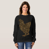 LOVE Chicken Leopard Print Vint Sweatshirt (Vorne ganz)