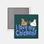 Love Chickens Magnet (Vorderseite/Rückseite)