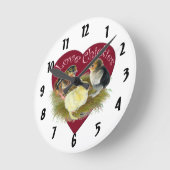 Love Chickies Runde Wanduhr (Winkel)
