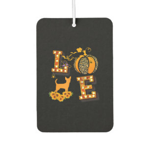 Love Chihuahua Leopard Print Pumpkin Halloween Autolufterfrischer