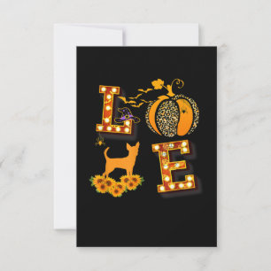 Love Chihuahua Leopard Print Pumpkin Halloween RSVP Karte