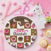 Love Chocolate" Sweet Treats Party Plates – Brown  Pappteller (Party)