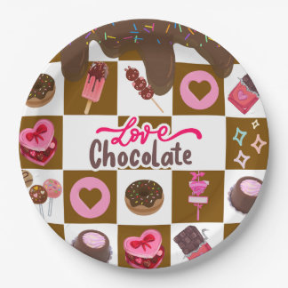 Love Chocolate" Sweet Treats Party Plates – Brown  Pappteller