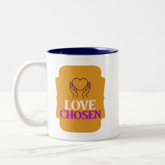 Love Chosen Adoptive Mom Zweifarbige Tasse (Links)