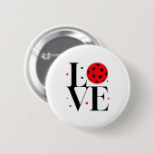 Love Ckleball Valentines Day Cute Red Heart  Button (Vorne & Hinten)