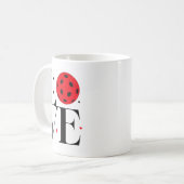 Love Ckleball Valentines Day Cute Red Heart  Kaffeetasse (Vorderseite Links)