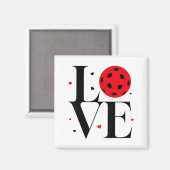 Love Ckleball Valentines Day Cute Red Heart Magnet (Vorderseite/Rückseite)