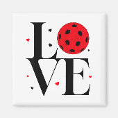 Love Ckleball Valentines Day Cute Red Heart  Magnet (Vorne)