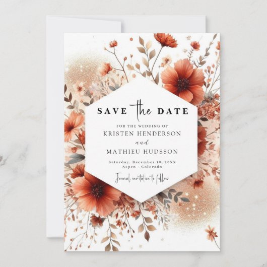 Love Classic Terracotta Wedding Save The Date (Vorderseite)
