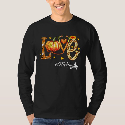 Love CNA Life Pumpkin Fall Autumn Thanksgiving Nur T-Shirt (Vorderseite)