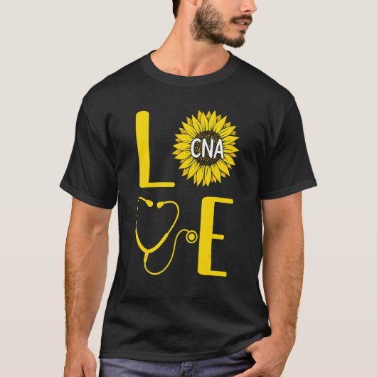 Love CNA Nurse Sunflower Certified Nursing Assista T-Shirt (Vorderseite)