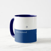 Love Coffee and Travels I plane & world map Tasse (Vorderseite Links)