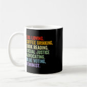 Love Coffee Drinking Book Reading Social Justice Kaffeetasse (Links)