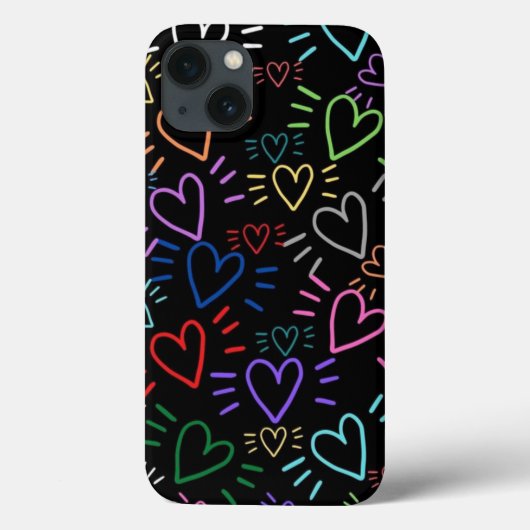 Love Colored Hearts Case-Mate iPhone Hülle (Rückseite)