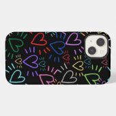 Love Colored Hearts iPhone Hülle (Rückseite (Horizontal))