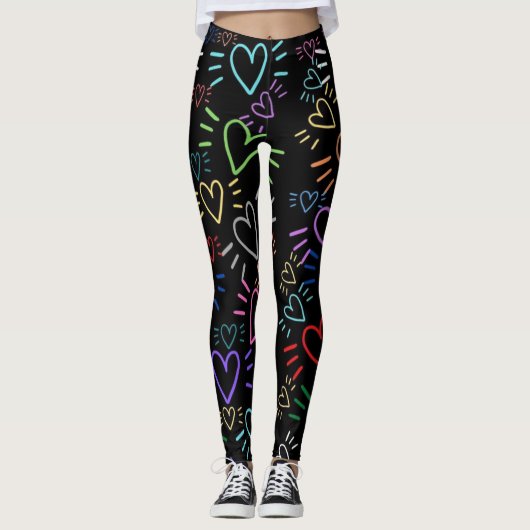 Love Colored Hearts Leggings (Vorderseite)