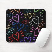 Love Colored Hearts Mousepad (Mit Mouse)