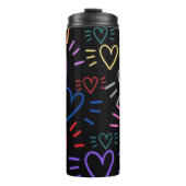 Love Colored Hearts Thermosbecher (Vorderseite)