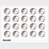 Love Colorful Vintage Floral Pansy Rundsticker Runder Aufkleber (Blatt)