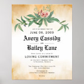 Love Commitment - Hochzeitszertifikat Poster (Vorne)