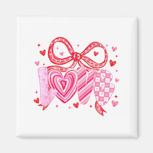 Love Coquette Bow Leopard Hearts Valentine Women G Magnet (Vorne)