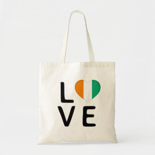 Love - Cote dIvoire Flag Tragetasche