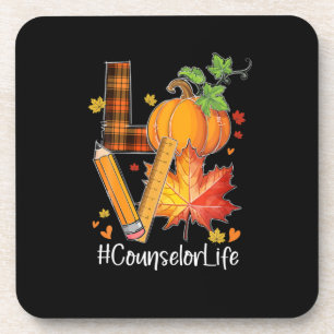 LOVE Counselor Life Fall Leaves Autumn Season Pump Getränkeuntersetzer