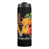 LOVE Counselor Life Fall Leaves Autumn Season Pump Thermosbecher (Vorderseite)