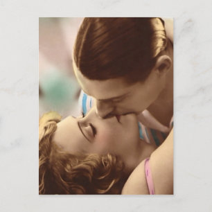 Love Couple French Postcard Postkarte