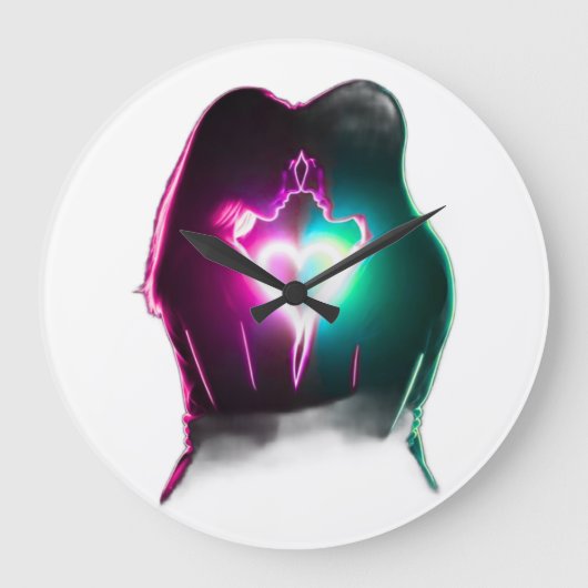 Love Couple Große Wanduhr (Vorderseite)